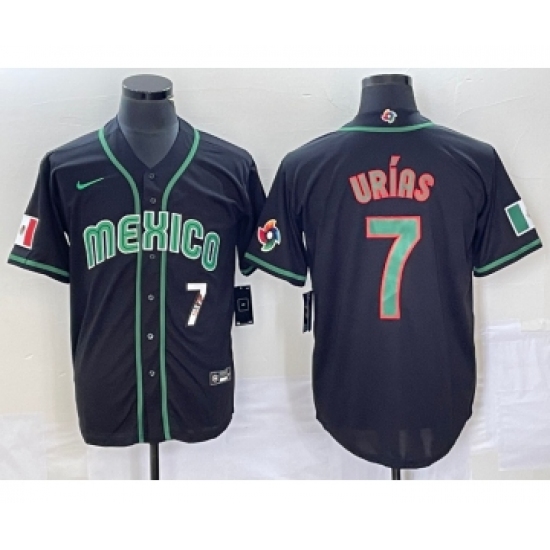 Men's Mexico Baseball 7 Julio Urias Number 2023 Black World Classic Stitched Jersey1