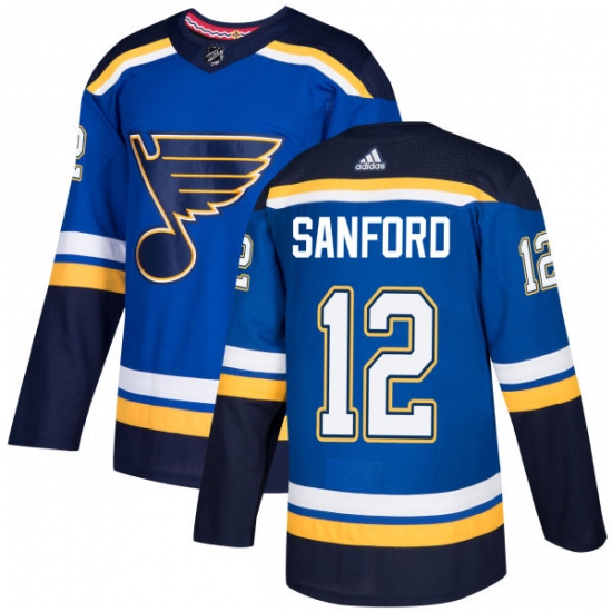 Youth Adidas St. Louis Blues 12 Zach Sanford Premier Royal Blue Home NHL Jersey