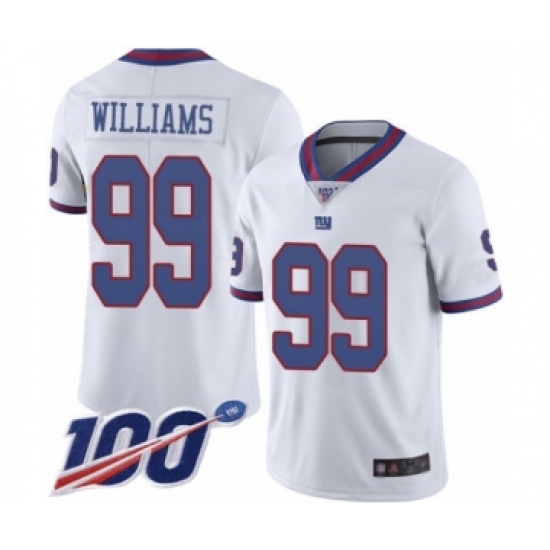 Youth New York Giants 99 Leonard Williams Limited White Rush Vapor Untouchable 100th Season Football Jersey