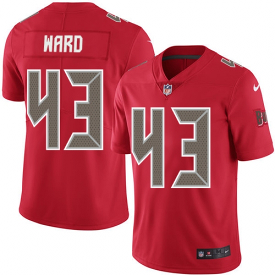 Men's Nike Tampa Bay Buccaneers 43 T.J. Ward Limited Red Rush Vapor Untouchable NFL Jersey