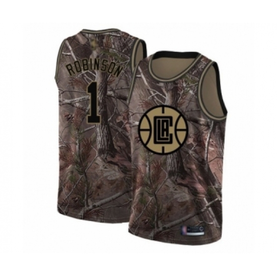 Men's Los Angeles Clippers 1 Jerome Robinson Swingman Camo Realtree Collection Basketball Jersey