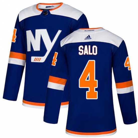 Men's Adidas New York Islanders 4 Robin Salo Authentic Blue Alternate NHL Jersey