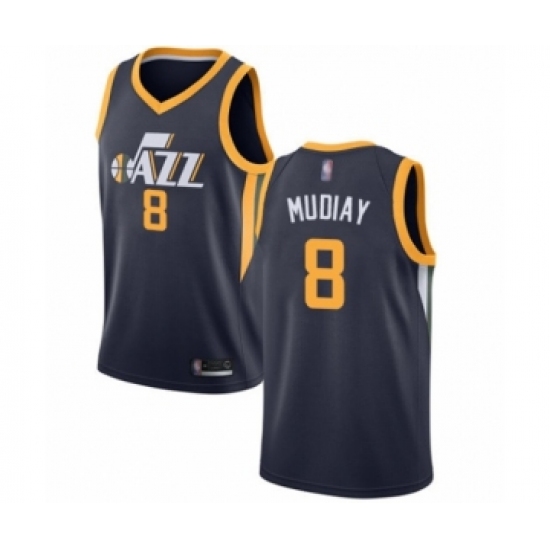 Youth Utah Jazz 8 Emmanuel Mudiay Swingman Navy Blue Basketball Jersey - Icon Edition