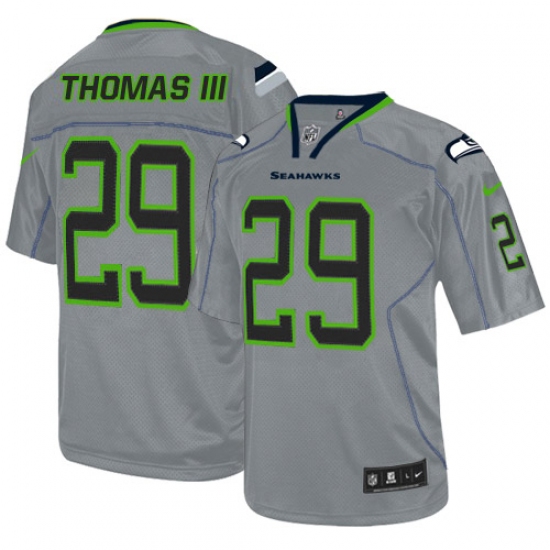 Men's Nike Seattle Seahawks 29 Earl Thomas III Elite Lights Out Grey NFL Jersey