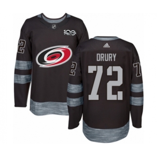 Men's Adidas Carolina Hurricanes 72 Jack Drury Authentic Black 1917-2017 100th Anniversary NHL Jersey