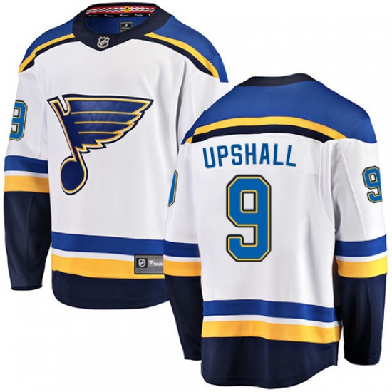 Men's St. Louis Blues 9 Scottie Upshall Fanatics Branded White Away Breakaway NHL Jersey