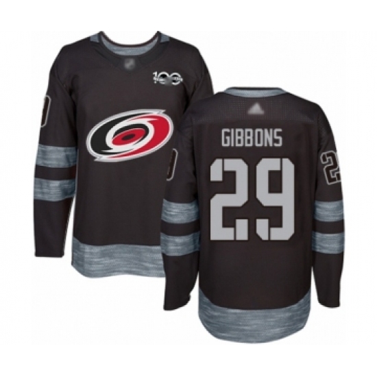 Men's Carolina Hurricanes 29 Brian Gibbons Authentic Black 1917-2017 100th Anniversary Hockey Jersey