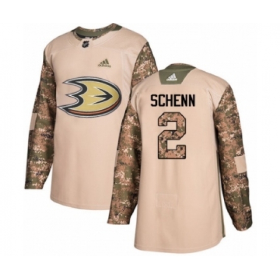 Men's Adidas Anaheim Ducks 2 Luke Schenn Authentic Camo Veterans Day Practice NHL Jersey