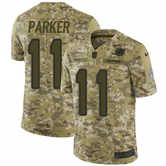 Men's Nike Miami Dolphins 11 DeVante Parker Limited Camo 2018 Salute to Service NFL Jersey