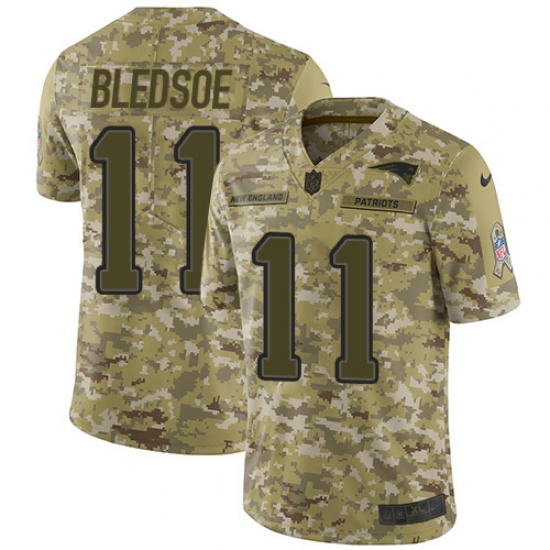 Youth Nike New England Patriots 11 Drew Bledsoe Limited Camo 2018 Salute to Service NFL Jersey