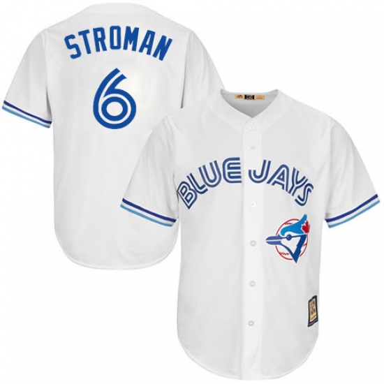 Men's Majestic Toronto Blue Jays 6 Marcus Stroman Replica White Cooperstown MLB Jersey