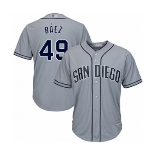 Men's San Diego Padres 49 Michel Baez Authentic Grey Road Cool Base Baseball Player Jersey