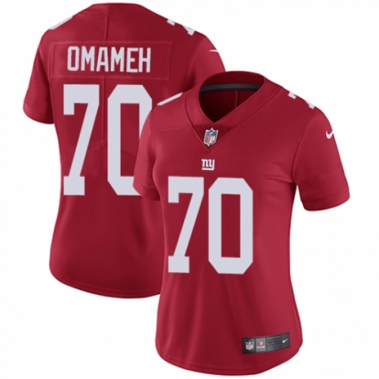 Women's Nike New York Giants 70 Patrick Omameh Red Alternate Vapor Untouchable Elite Player NFL Jersey