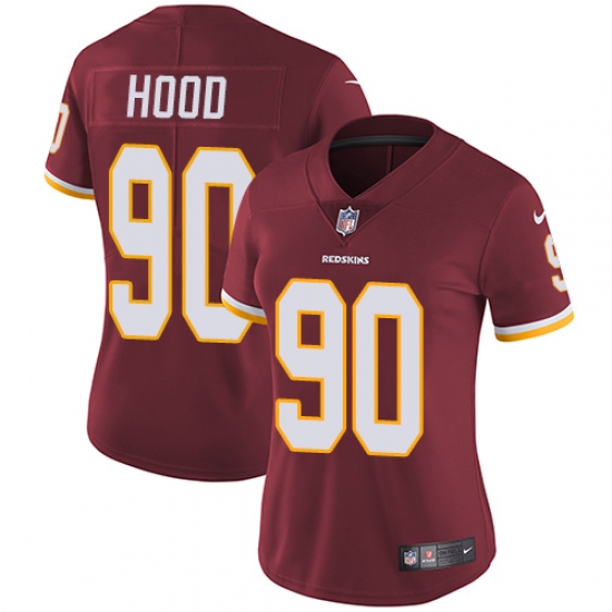 Women's Nike Washington Redskins 90 Ziggy Hood Burgundy Red Team Color Vapor Untouchable Limited Player NFL Jersey