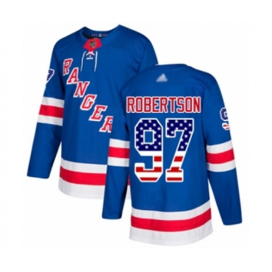 Youth New York Rangers 97 Matthew Robertson Authentic Royal Blue USA Flag Fashion Hockey Jersey