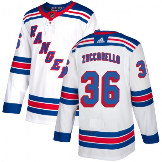 Men's Reebok New York Rangers 36 Mats Zuccarello Authentic White Away NHL Jersey