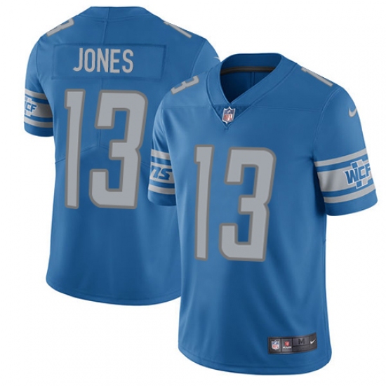 Youth Nike Detroit Lions 13 T.J. Jones Blue Team Color Vapor Untouchable Limited Player NFL Jersey