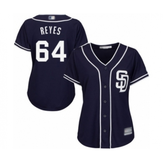 Women's San Diego Padres 64 Gerardo Reyes Authentic Navy Blue Alternate 1 Cool Base Baseball Player Jersey