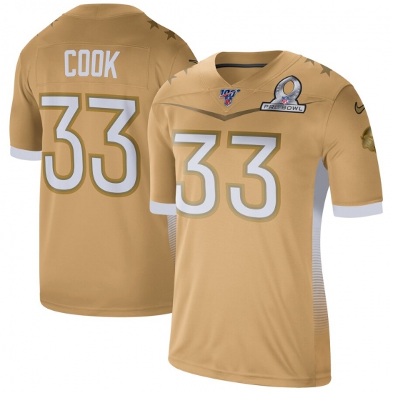Men's Nike Minnesota Vikings 33 Dalvin Cook 2020 NFC Pro Bowl Game Jersey Gold