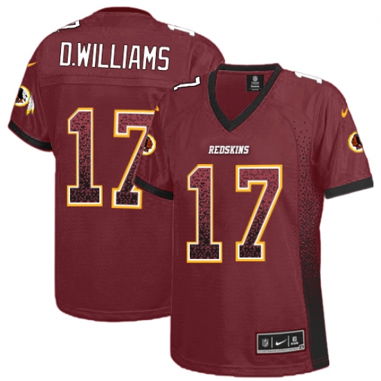 Women's Nike Washington Redskins 17 Doug Williams Elite Burgundy Red Drift Fashion NFL Jersey