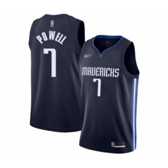 Women's Dallas Mavericks 7 Dwight Powell Swingman Navy Finished Basketball Jersey - Statement Edition