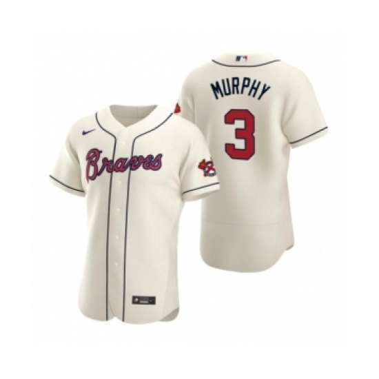 Men's Atlanta Braves 3 Dale Murphy Nike Cream Authentic 2020 Alternate Jersey