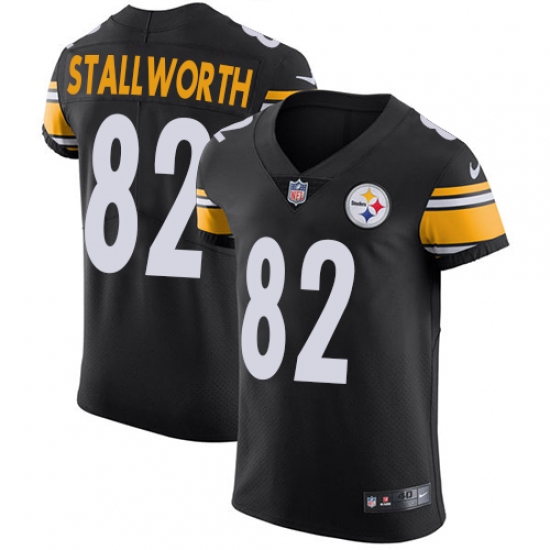 Men's Nike Pittsburgh Steelers 82 John Stallworth Black Team Color Vapor Untouchable Elite Player NFL Jersey