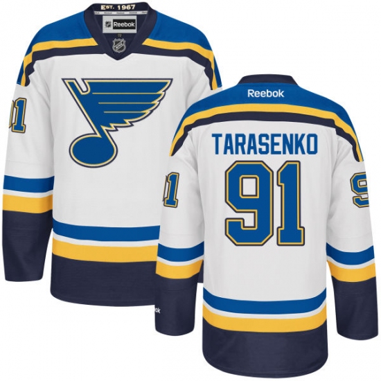 Youth Reebok St. Louis Blues 91 Vladimir Tarasenko Authentic White Away NHL Jersey