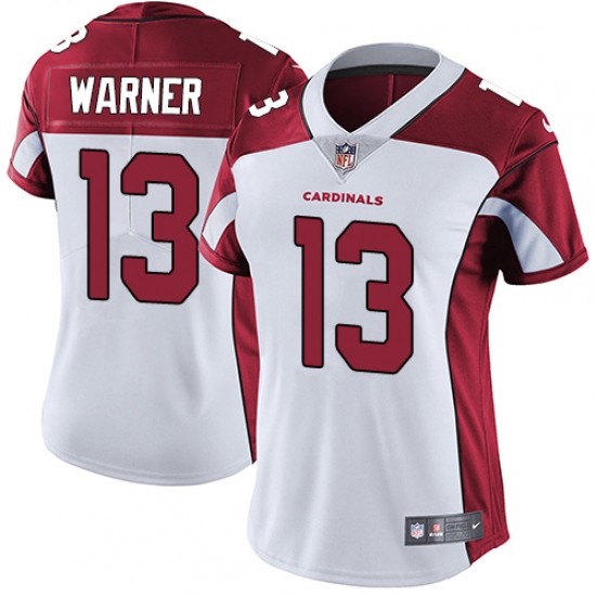 Women's Nike Arizona Cardinals 13 Kurt Warner White Vapor Untouchable Limited Player NFL Jersey