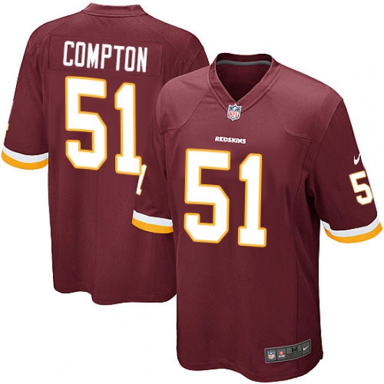 Men's Nike Washington Redskins 51 Will Compton Game Burgundy Red Team Color NFL Jersey