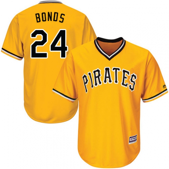 Youth Majestic Pittsburgh Pirates 24 Barry Bonds Authentic Gold Alternate Cool Base MLB Jersey