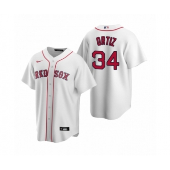 Men's Boston Red Sox 34 David Ortiz Nike White Replica Home Jersey