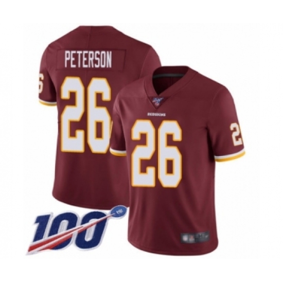 Men's Washington Redskins 26 Adrian Peterson Burgundy Red Team Color Vapor Untouchable Limited Player 100th Season Football Jersey