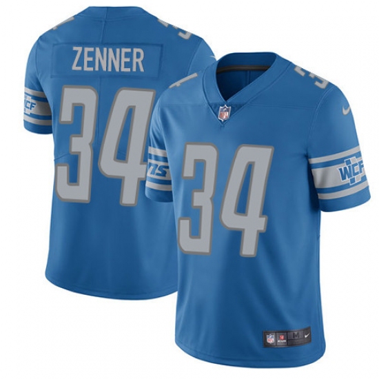 Youth Nike Detroit Lions 34 Zach Zenner Elite Light Blue Team Color NFL Jersey