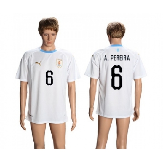 Uruguay 6 A.Pereira Away Soccer Country Jersey