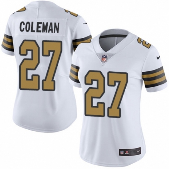 Women's Nike New Orleans Saints 27 Kurt Coleman Limited White Rush Vapor Untouchable NFL Jersey