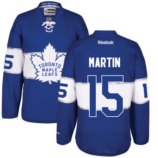 Men's Reebok Toronto Maple Leafs 15 Matt Martin Authentic Royal Blue 2017 Centennial Classic NHL Jersey