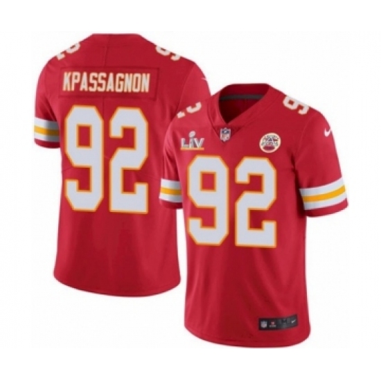 Men's Kansas City Chiefs 92 Tanoh Kpassagnon Red 2021 Super Bowl LV Jersey