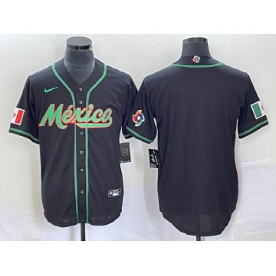 Men's Nike Mexico Baseball Blank NEW 2023 Black World Classic Stitched Jersey