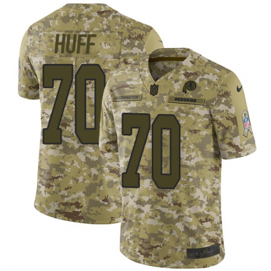 Men's Nike Washington Redskins 70 Sam Huff Burgundy Limited Camo 2018 Salute to Service NFL Jersey