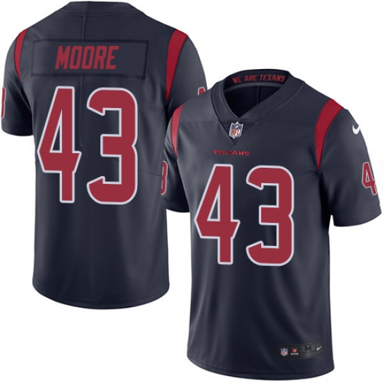 Youth Nike Houston Texans 43 Corey Moore Limited Navy Blue Rush Vapor Untouchable NFL Jersey