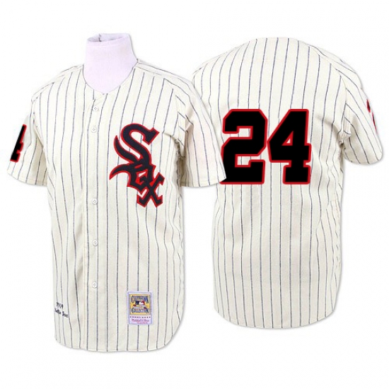 Men's Mitchell and Ness 1959 Chicago White Sox 24 Early Wynn Authentic Cream Throwback MLB Jersey