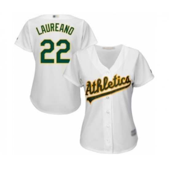 Women's Oakland Athletics 22 Ramon Laureano Authentic White Home Cool Base Baseball Player Jersey