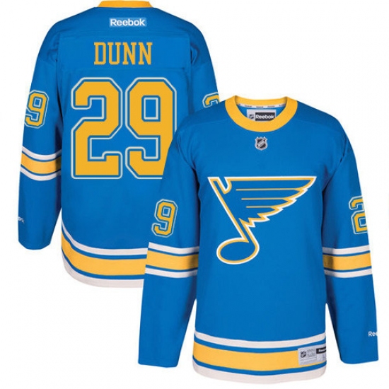 Men's Reebok St. Louis Blues 29 Vince Dunn Premier Blue 2017 Winter Classic NHL Jersey