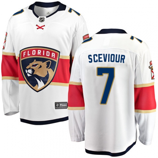 Men's Florida Panthers 7 Colton Sceviour Fanatics Branded White Away Breakaway NHL Jersey