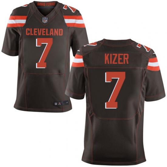 Men's Nike Cleveland Browns 7 DeShone Kizer Elite Brown Team Color NFL Jersey