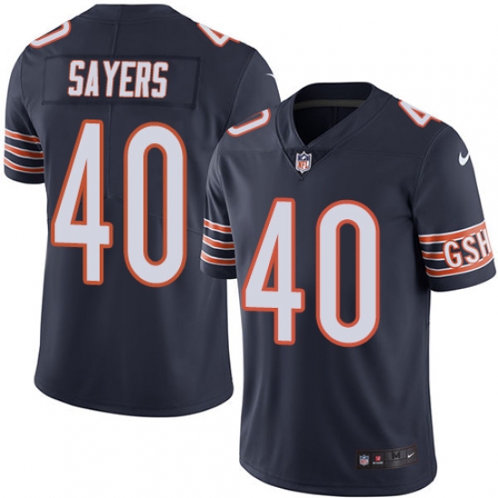 Men's Nike Chicago Bears 40 Gale Sayers Navy Blue Team Color Vapor Untouchable Limited Player NFL Jersey