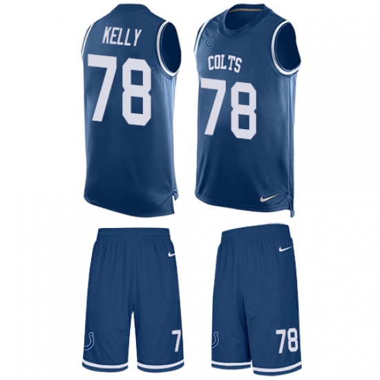 Men's Nike Indianapolis Colts 78 Ryan Kelly Limited Royal Blue Tank Top Suit NFL Jersey