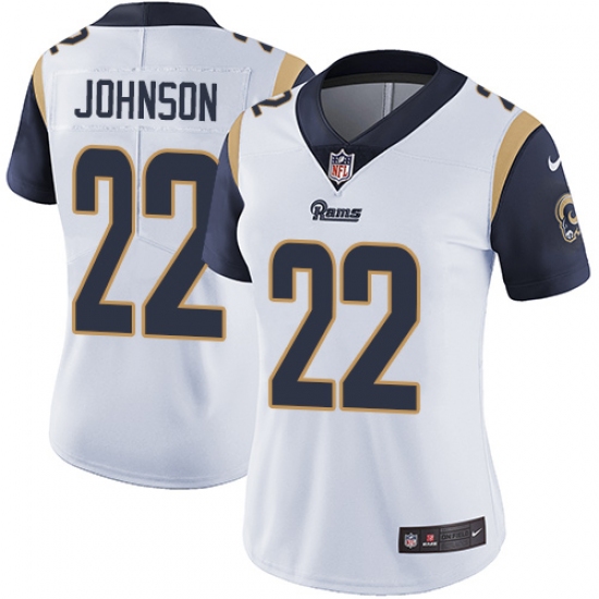 Women's Nike Los Angeles Rams 22 Trumaine Johnson Elite White NFL Jersey