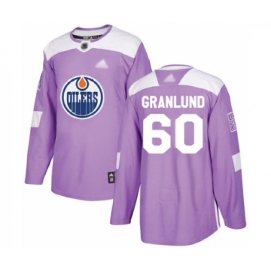 Youth Edmonton Oilers 60 Markus Granlund Authentic Purple Fights Cancer Practice Hockey Jersey